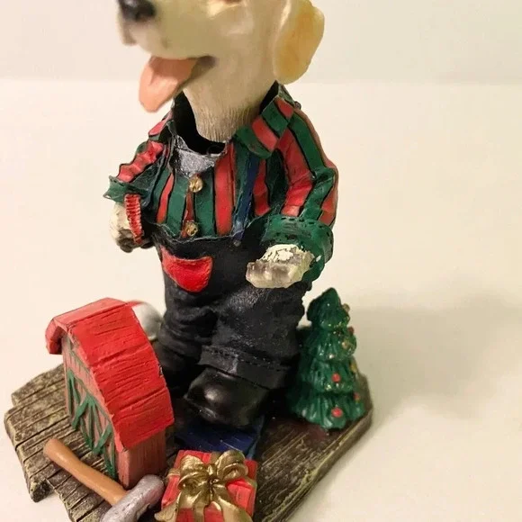 Yellow  Labrador Bobble Head Dog Painter Figure 3.5 Inch Tall Innovation Flaws - Picture 7 of 11